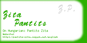 zita pantits business card